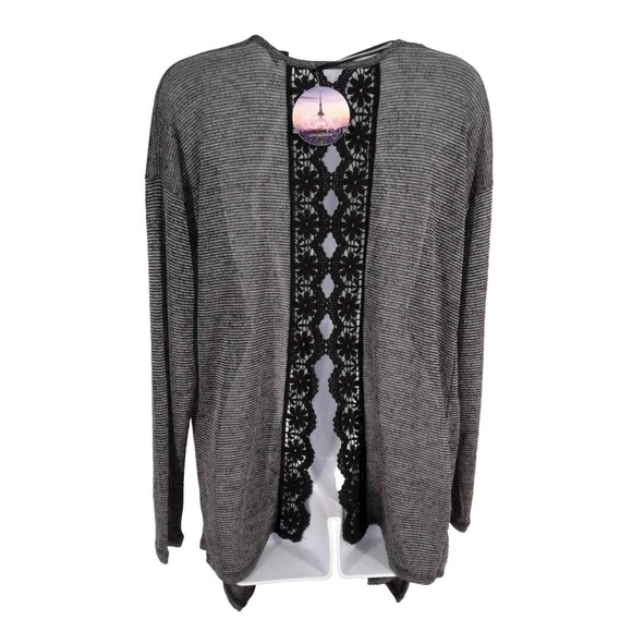 Fairycore Black Open Front Cardigan Lacy Back Panel Love By Design M Romantic - Picture 1 of 7